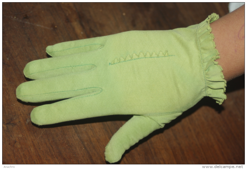 GANTS VINTAGE MODE VERT POMME - 1900-1940