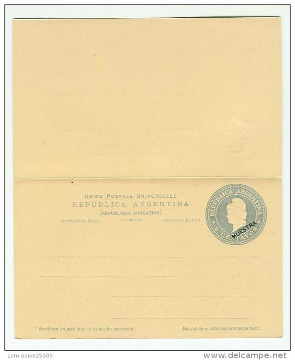 ENTIER POSTAL ARGENTINE CARTE AVEC REPONSE   MUESTRA SECIMEN  POSTAL STATIONERY - Enteros Postales