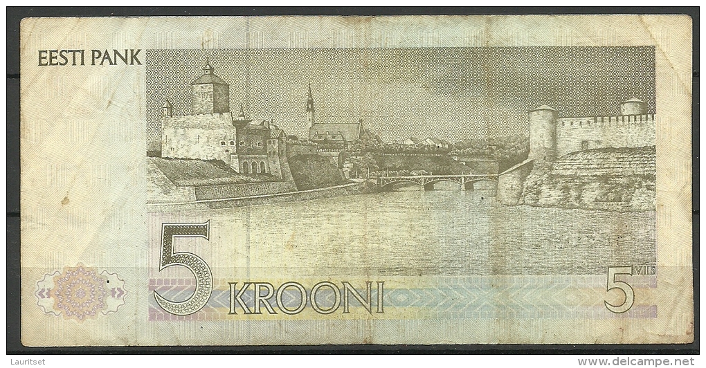 Estland Estonia Estonie 5 Krooni 1992 Banknote Bank Note Schach Chess PAUL KERES - Estonie