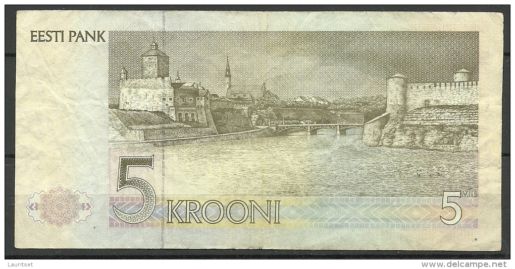 Estland Estonia Estonie 5 Krooni 1992 Banknote Bank Note Schach Chess PAUL KERES - Estland