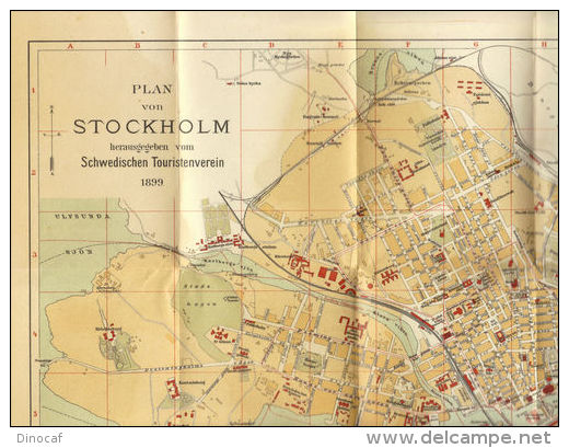 Schweden 1899-1900,  Sweden, Travel Guide Of The Swedish Tourist Association, Stockholm, + 36 Maps, 42 X 45 - Suisse