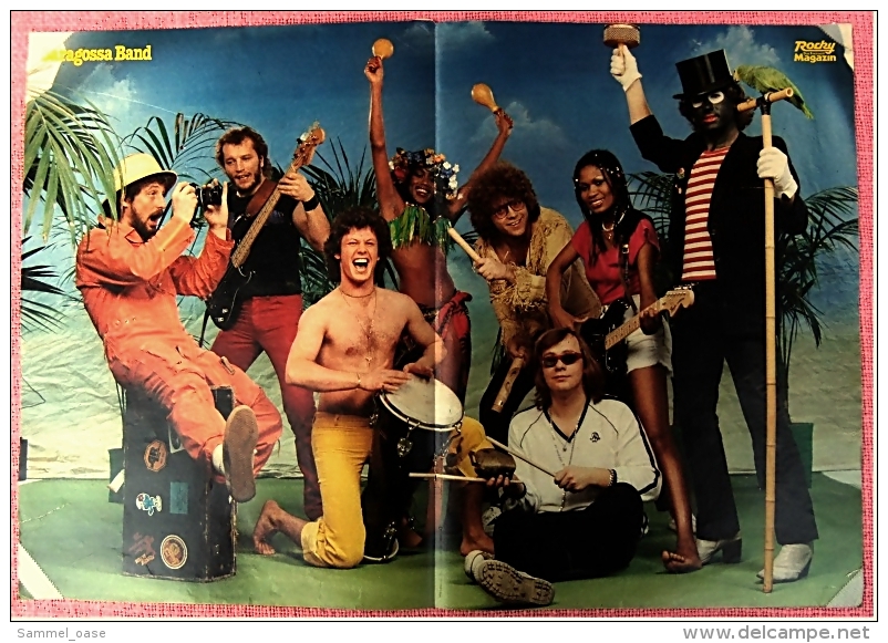 Kleines Poster  -  Saragossa Band  -  Rückseite : Sepp Ferstl  -  Von Pop-Rocky Ca. 1982 - Posters