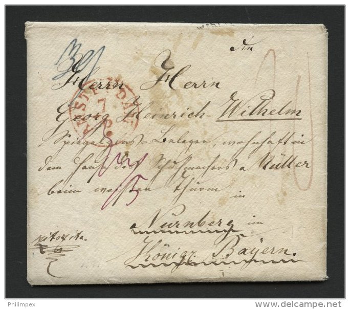 NETHERLANDS, PREPHILATELIC COVER 1841 From AMSTERDAM To NÜRNBERG (KINGDOM BAVARIA) - ...-1852 Voorlopers