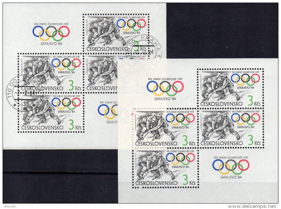 Winter Olympia Sarajevo 1984 CSSR Block 57 ** Plus O 11€ Ski-Lauf Eishockey Biathlon Bf Sport M/s Olympic Sheet Of CSR - Winter 1984: Sarajevo