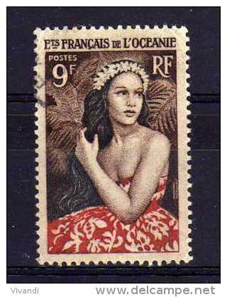 Oceanic Settlements - 1955 - 9 Francs Definitive/Bora-Bora Girl - Used - Gebruikt