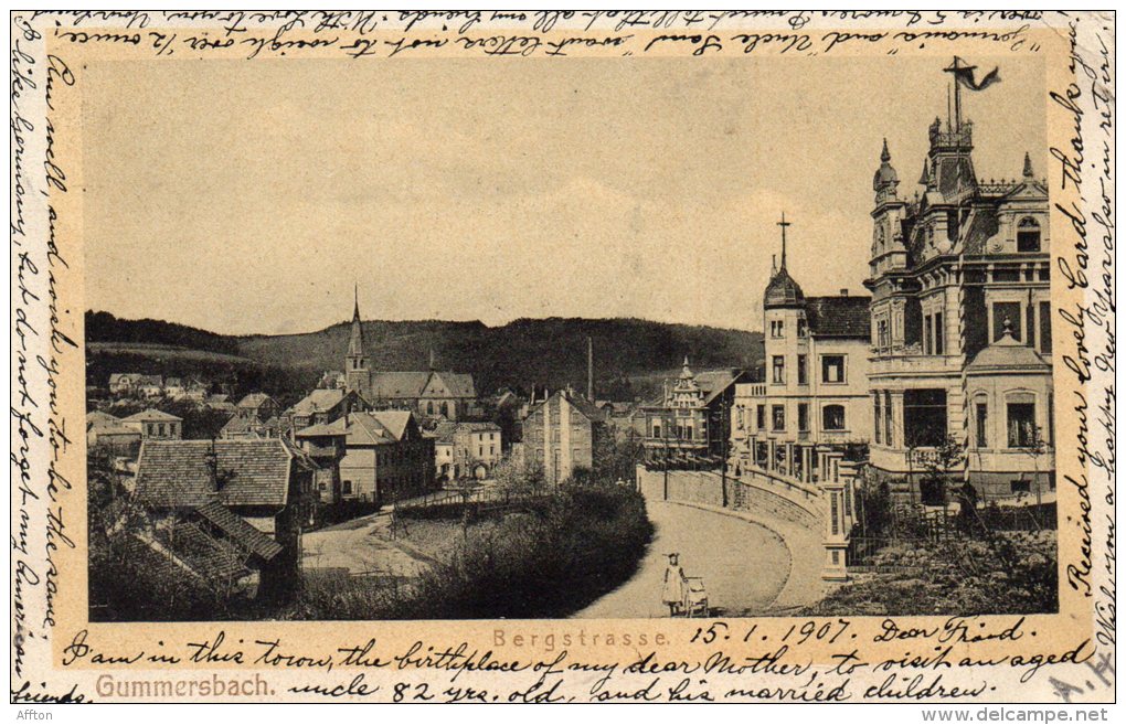 Gummersbach Bergstrasse 1908 Postcard - Gummersbach
