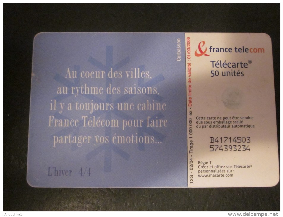 France Télécartes Carte Téléphoniques France Telecom 50 Unités Thème Au Rythme Des Saisons Il Y A Toujours Une Cabine Té - Seizoenen