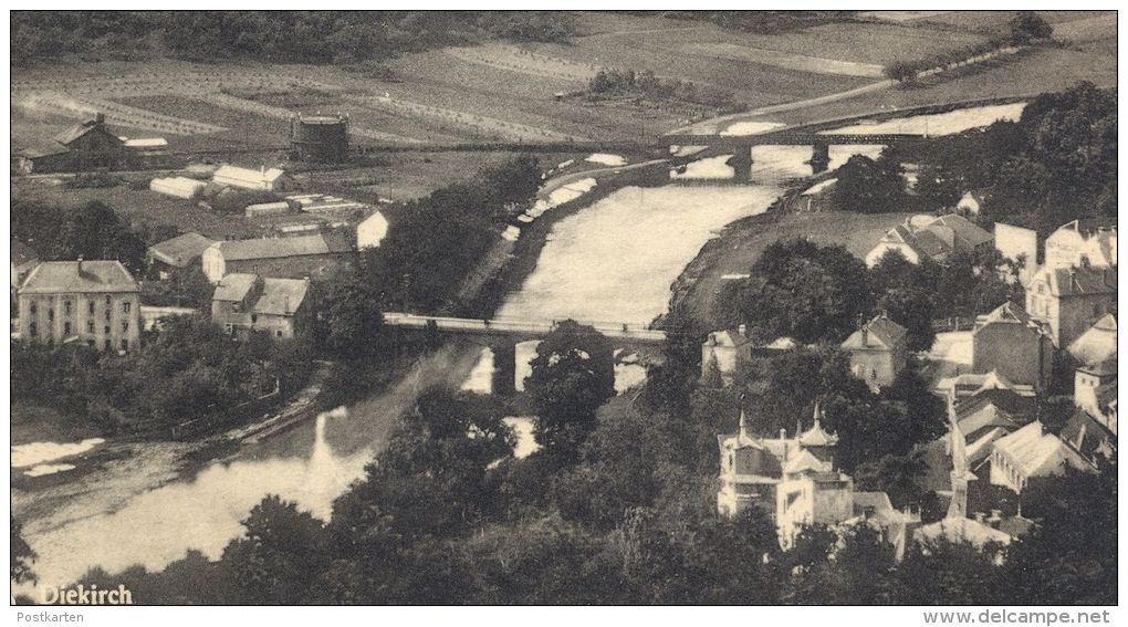 ALTE POSTKARTE DIEKIRCH PANORAMA ET LA SURE Luxemburg Luxembourg Nels Cpa Postcard Ansichtskarte AK - Diekirch