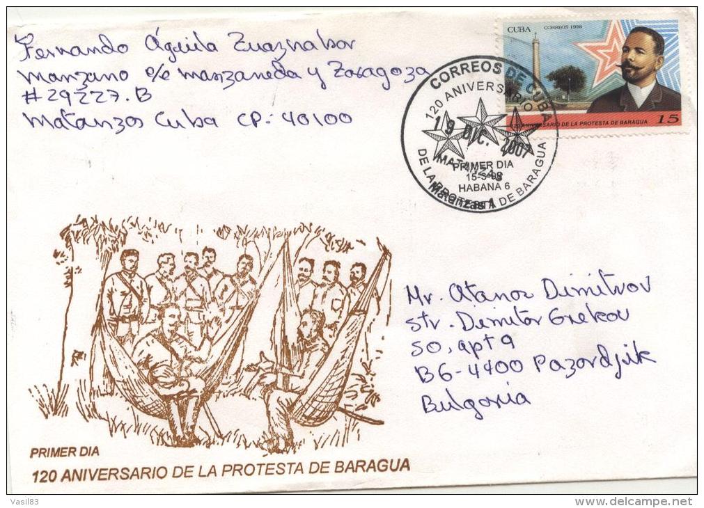 Mailed FDC With Stamps From  Cuba - Cartas & Documentos