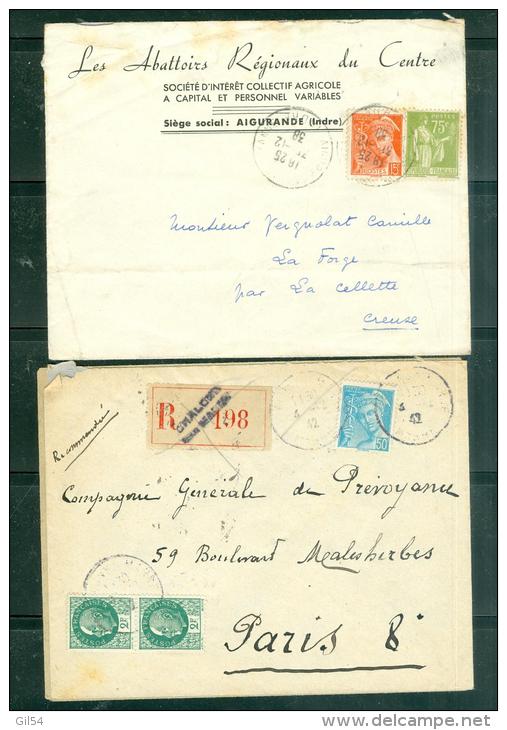 Lot 7 Lettres Affranchies Avec Types Mercure, Dont Combinaison Et Entier - Phi141 - 1938-42 Mercurius