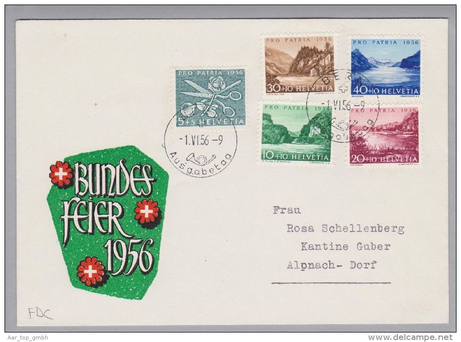 Schweiz Pro Patria 1956-06-01 Illustrierter FDC - Briefe U. Dokumente