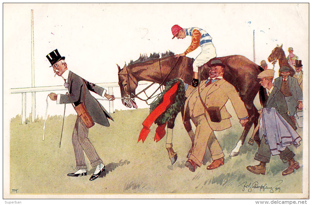 COURSE De CHEVAUX / HORSE RACE - ILLUSTRATION SIGNÉE: SCHÖNPFLUG - 1909 : B.K.W.I. 679-4 - PRINTED In AUSTRIA (o-114) - Schoenpflug, Fritz