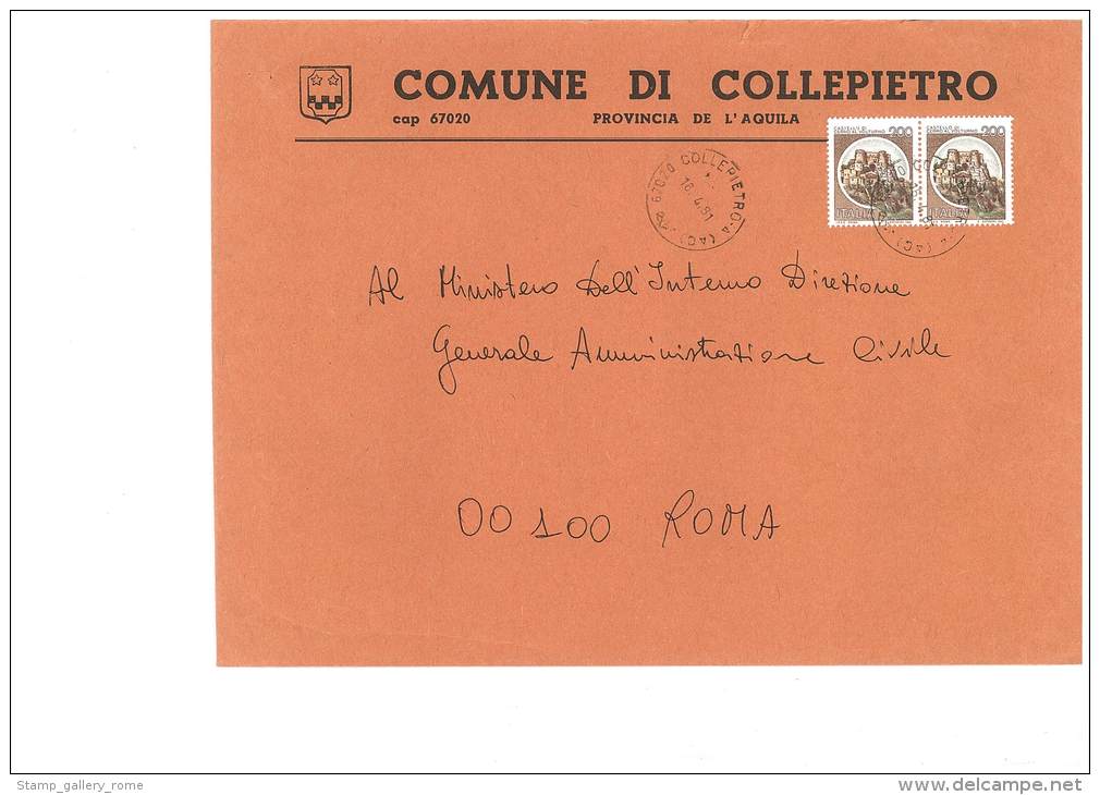 COLLEPIETRO - 67020 - PROV. L'AQUILA - LS -  FORMATO 18X24 - TEMA TOPIC COMUNI D´ITALIA - STORIA POSTALE - Macchine Per Obliterare (EMA)