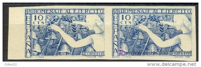 ES887s-L2148TSC.España.Sp Ain.Espagne.HOMENAJE AL EJERCITO  1938.(Ed 887s**) Par.sin Charnela LUJO - Sin Clasificación