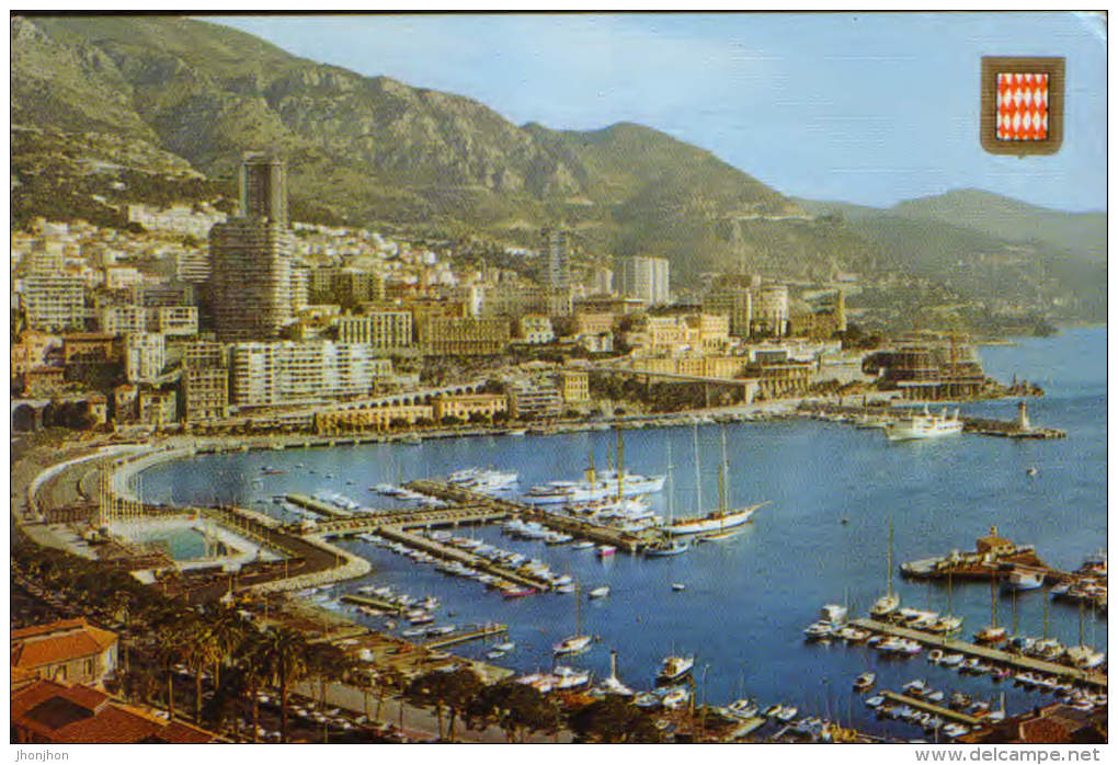 Monaco-Postcard 1987-Port-La Pool And Monte Carlo-2/scans - Haven