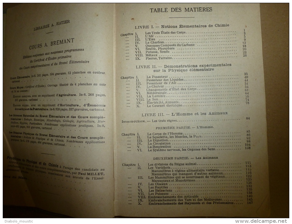 1929  SCIENCES et Enseignement Ménager Cours Moyen de jeunes filles: Agriculture,Horticulture, Hygiène,Puéricu t