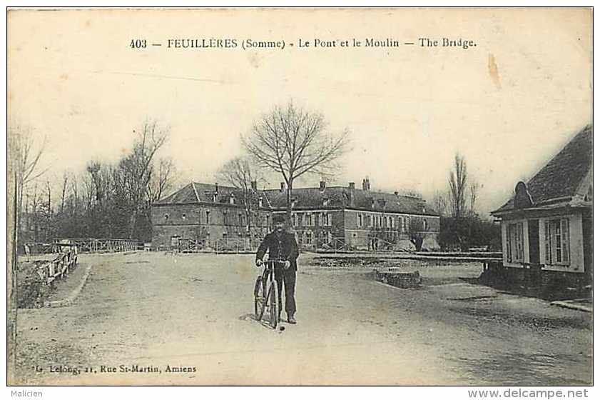 Somme -ref A252- Feuilleres - Le Pont Et Le Moulin - Carte Bon Etat - - Other & Unclassified