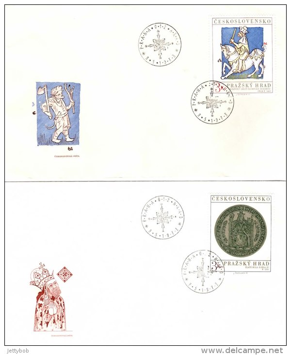 1973 Prague Castle  Unaddressed FDC X 2 - FDC