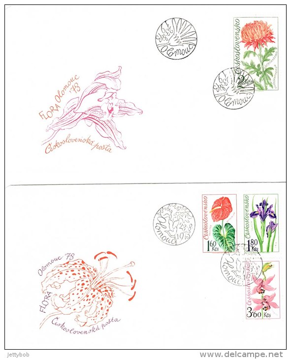 1973 Olomouc Flower Show Unaddressed FDC X 4 - FDC