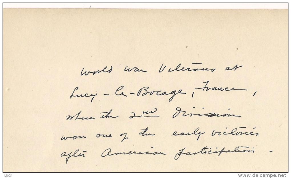 Lucy Le Bocage Vétérans Us Army Journaliste Devant Le Monument à La 2e Inf Division  Poilus 1914-1918 14-18 Ww1 WWI 1.wk - War, Military