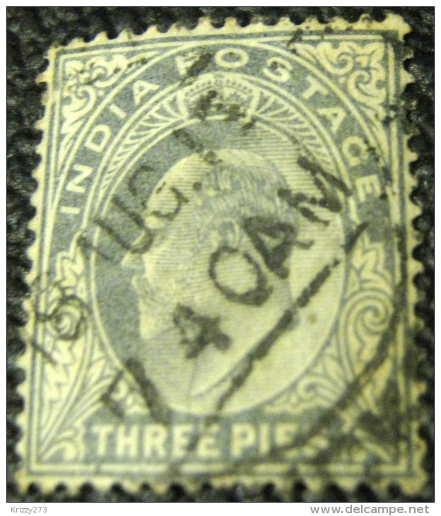 India 1902 King Edward VII 3p - Used - 1902-11 King Edward VII