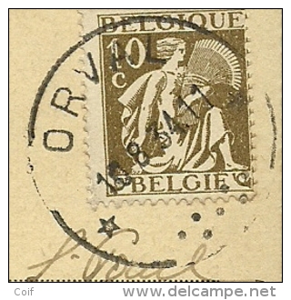 337 Op Kaart Met Sterstempel * ORVAL * (Relais) Sur CP Obl. De L´agence De L´abbaye - 1932 Ceres And Mercurius