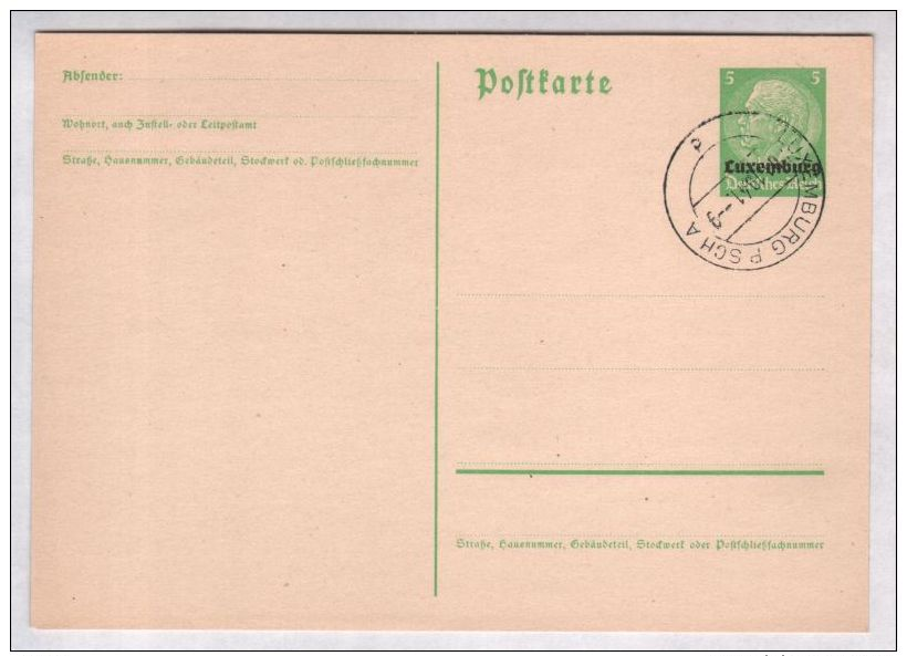 1941, GANZSACHE,   LUXEMBURG Postscheckamt - Sonstige & Ohne Zuordnung