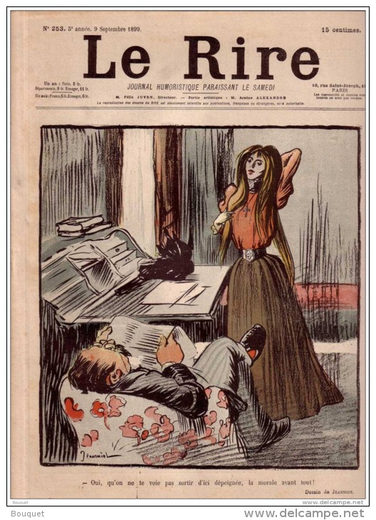 REVUE LE RIRE - SEPTEMBRE 1899 -  N° 253 - LES CONTEMPORAINES N° VI - YVETTE GUILBERT - ILLUSTREE JEANNIOT , CAPPIELLO - Revues Anciennes - Avant 1900
