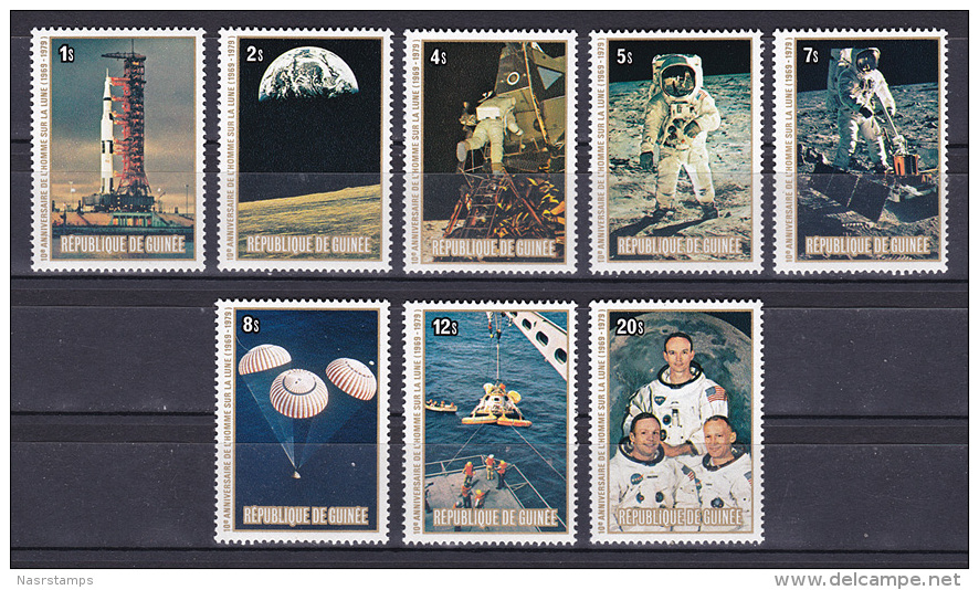 Guinea - 1980 - ( Apollo 11 Moon Landing, 10th Anniv. ) - Complete Set - MNH (**) - Collections