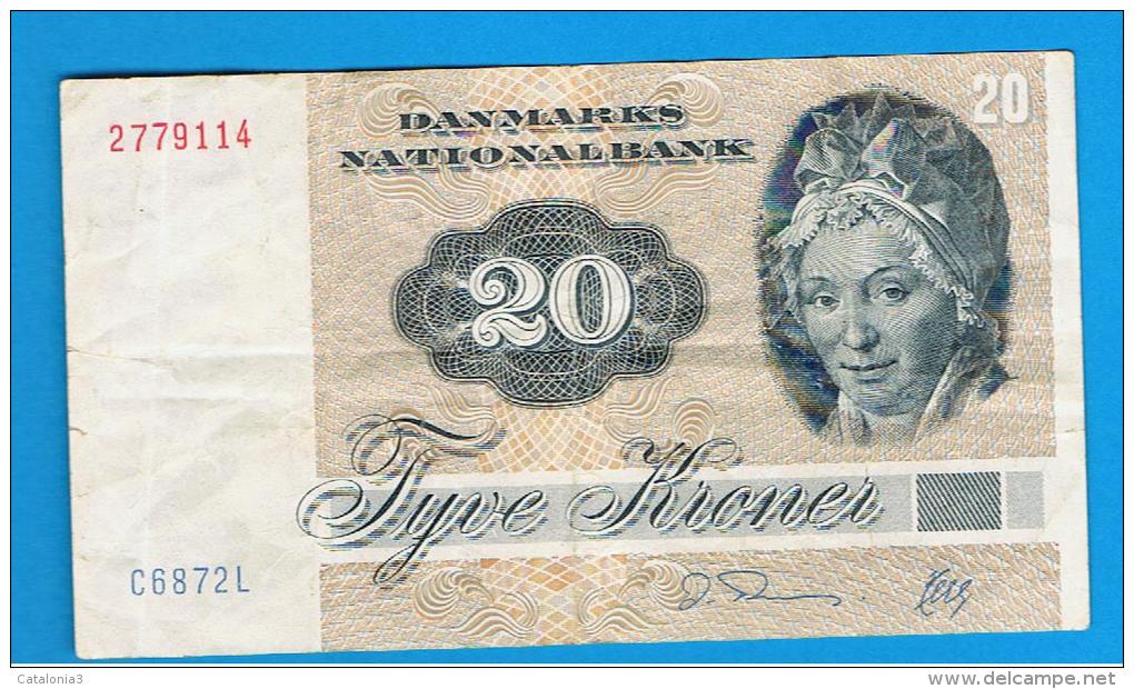 DINAMARCA - 20 Kroner 1972  P-49 - Dinamarca