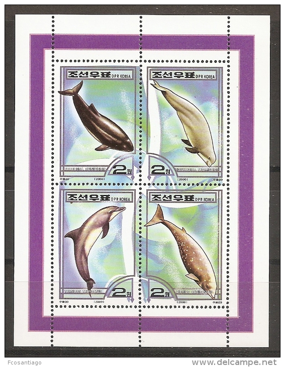 DELFINES - COREA DEL NORTE 2000 - Yvert #3027/30 - MNH ** - Delfines