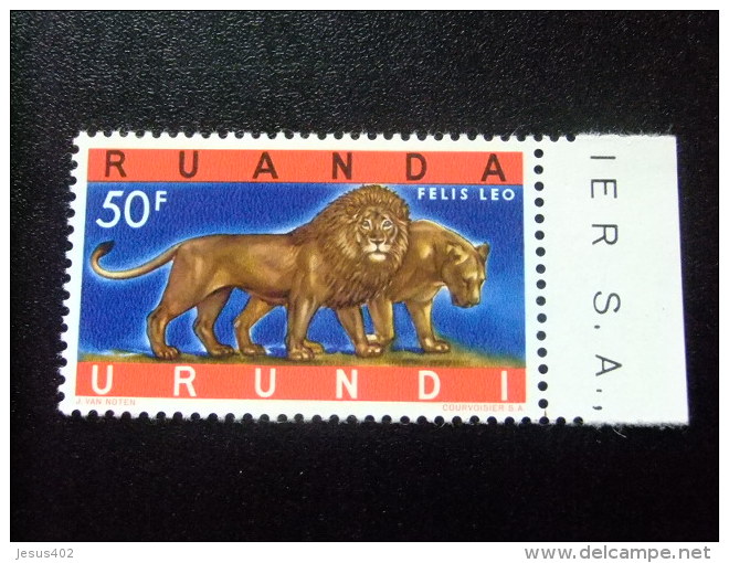 RUANDA URUNDI 1961 LEONES Yvert & Tellier Nº 216 B ** MNH - Nuevos