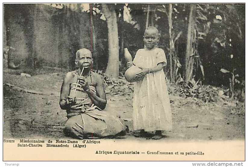 Juin13 842 : Grand-mère Africaine Et Sa Petite-fille  -  Afrique équatoriale  -  Missions St Charles Birmandreis - Centraal-Afrikaanse Republiek