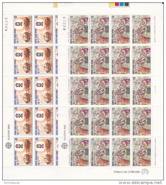 CHYPRE - 1982 - EUROPA YVERT N°561/562 En FEUILLES De 20 ** - COTE YVERT = 36 EUR - Unused Stamps