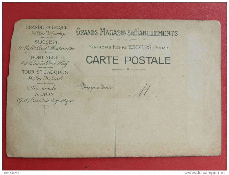 2 CP Pub - Les Rondes Fleuries -  Dos Grands Magasins D'habillement - Henri Esders Paris - Pubblicitari