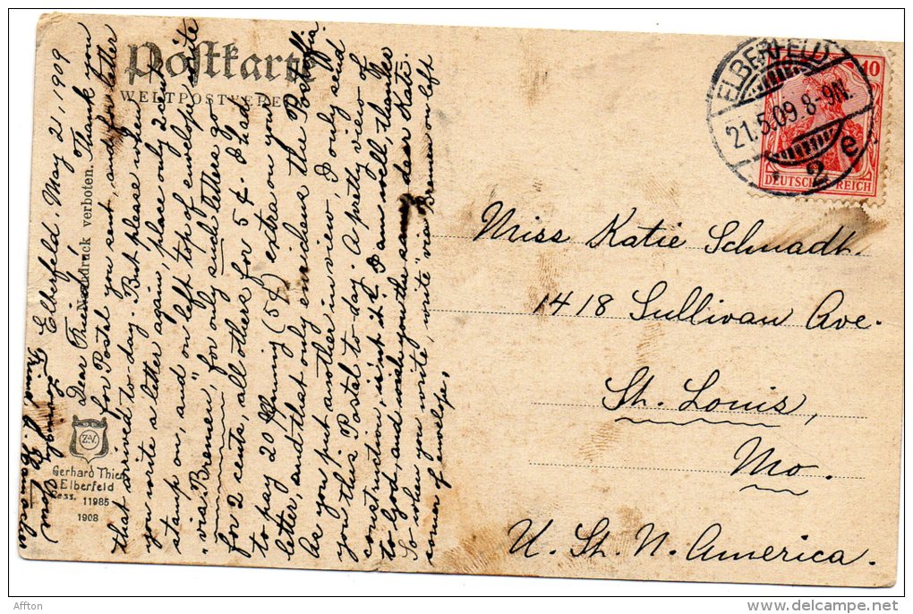 Sengbach Talsperre 1909 Postcard - Solingen