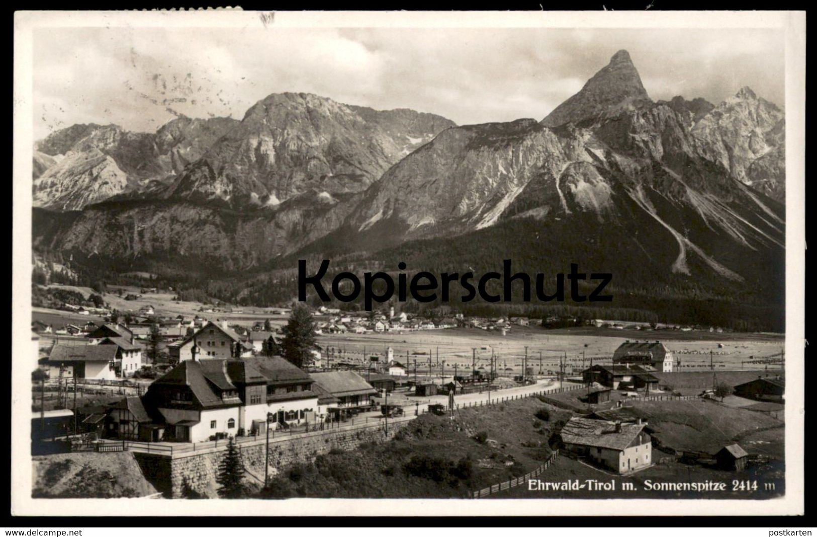 ALTE POSTKARTE EHRWALD TIROL MIT SONNENSPITZE 1932 BAHNHOF Waggon Station Gare Railway Railroad Postcard Ansichtskarte - Ehrwald