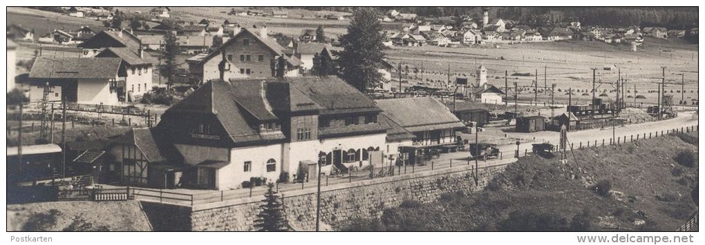 ALTE POSTKARTE EHRWALD TIROL MIT SONNENSPITZE 1932 BAHNHOF Waggon Station Gare Railway Railroad Postcard Ansichtskarte - Ehrwald