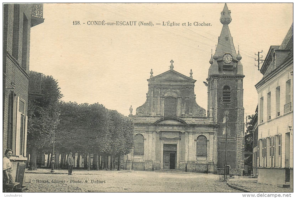 59 CONDE SUR ESCAUT L'EGLISE ET LE CLOCHER - Conde Sur Escaut