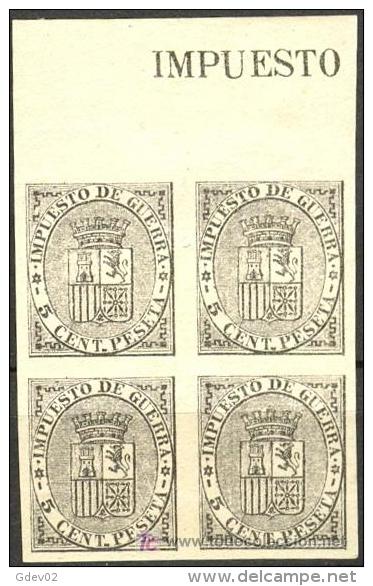 ES141s.-L2164TESSC.España.Spain.Espagne,ESCUDO  DE ESPAÑA.1874.(Ed141*s)bl 4..LUJO - Otros & Sin Clasificación