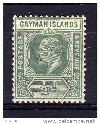 Cayman Islands - 1907 - ½d Definitive (Watermark Multiple Crown CA) - MH - Iles Caïmans