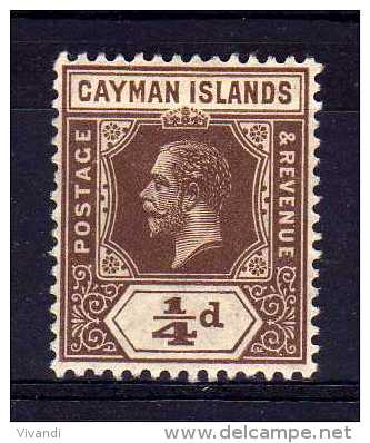 Cayman Islands - 1913 - ¼d Definitive (Multiple Crown CA) - MH - Cayman Islands