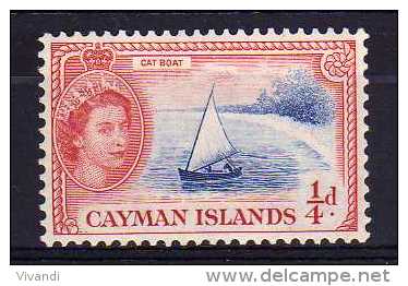 Cayman Islands - 1955 - ¼d Definitive (Watermark Multiple Script CA) - MH - Caimán (Islas)