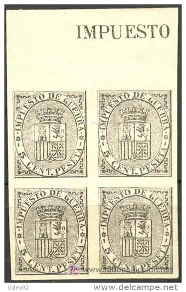 ES141s.-L2164Tmi.España .Spain.Espagne.Impuesto De Guerra.,ESCUDO  DE ESPAÑA.1874.(Ed141*s)bl 4..LUJO - Oorlogstaks