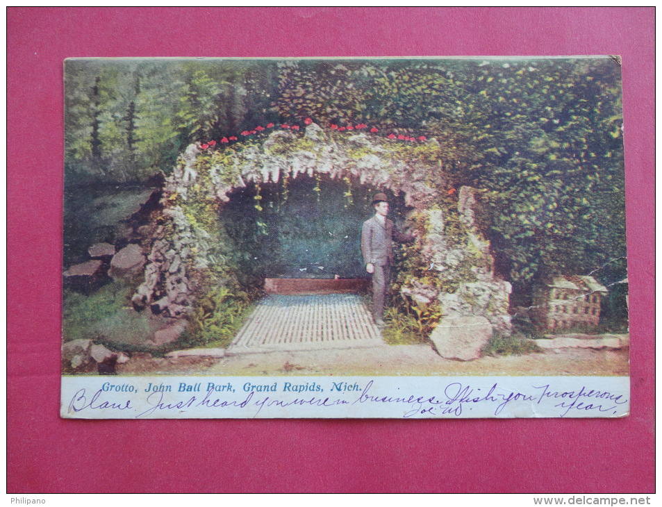 Michigan > Grand Rapids  Grotto  John Ball Park 1907 Cancel     Ref 1007 - Grand Rapids