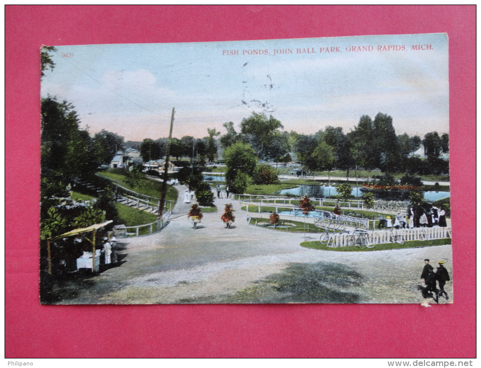 Michigan > Grand Rapids   Fish Ponds  John Ball Park 1909 Cancel     Ref 1007 - Grand Rapids