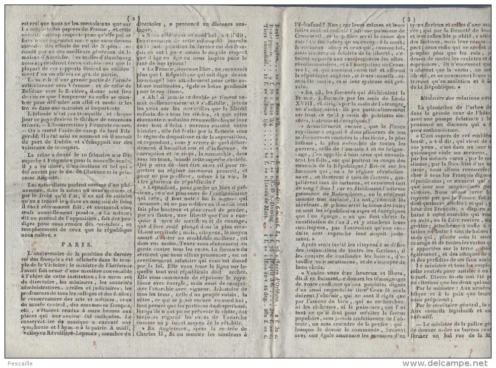 1799 - LE THERMOMETRE POLITIQUE 4 PLUVIOSE AN 7 - PUNITION DERNIER ROI - ARBRE DE LA LIBERTE - - Kranten Voor 1800