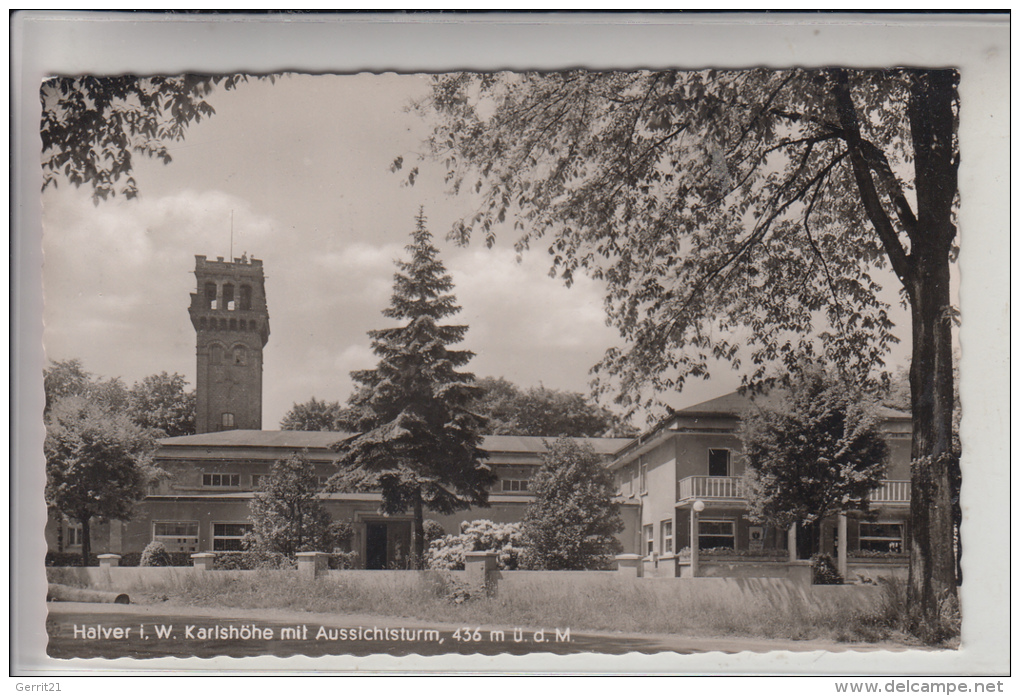 5884 HALVER, Karlshöhe Und Aussichtsturm 1959 - Halver