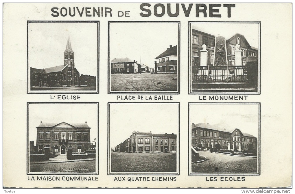 Souvret - Souvenir De ... -  Carte 6 Vues - 1952 ( Voir Verso ) - Courcelles