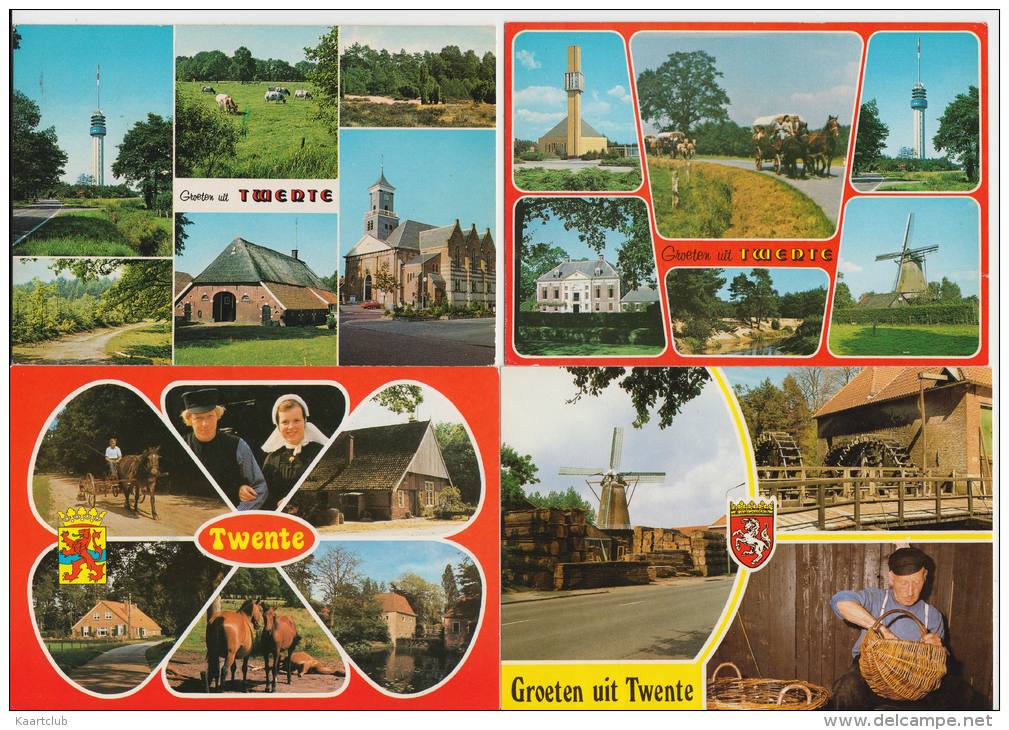 8 POSTCARDS:  TWENTE  (HOLLAND)  -  USED & UNUSED / ON- & GELOPEN ANSICHTEN ( Nederland) - 3 Scans - 5 - 99 Postkaarten